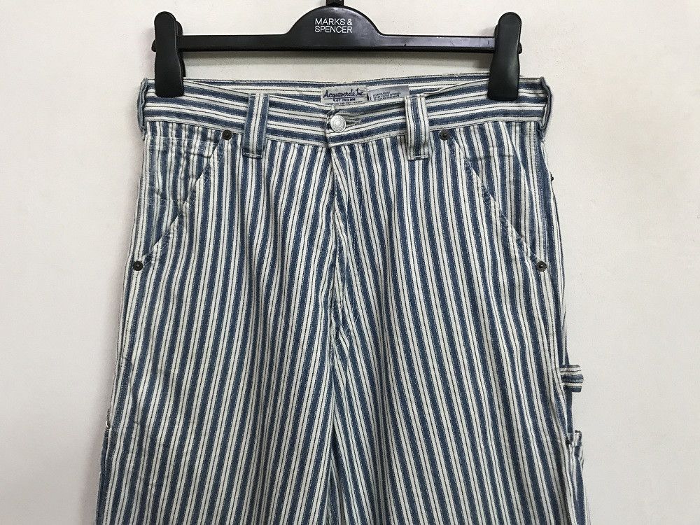 Vintage Made in France Acquaverde Border Striped French Work Pant Size US 31 - 1 Thumbnail