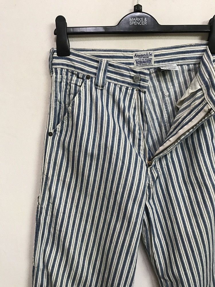 Vintage Made in France Acquaverde Border Striped French Work Pant Size US 31 - 3 Thumbnail