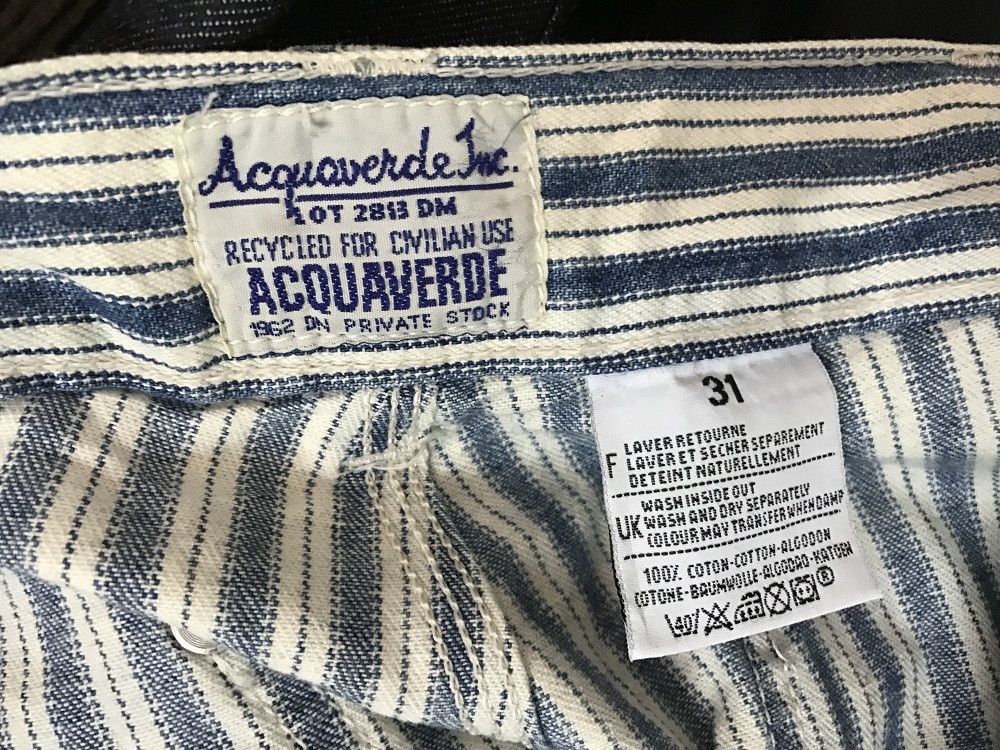 Vintage Made in France Acquaverde Border Striped French Work Pant Size US 31 - 10 Thumbnail