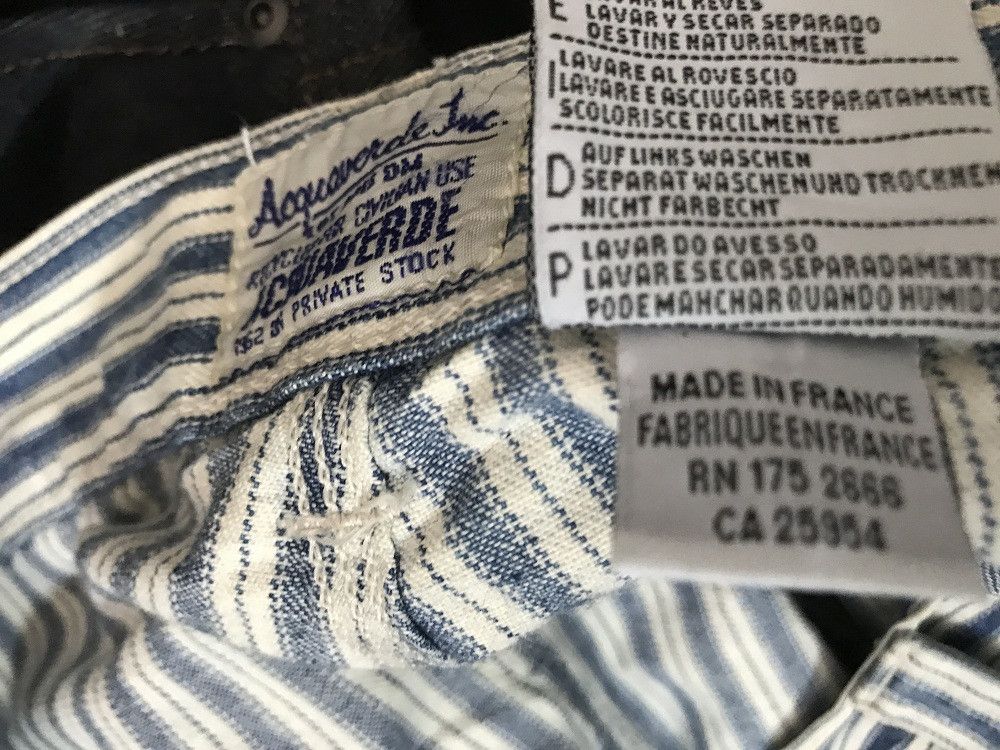 Vintage Made in France Acquaverde Border Striped French Work Pant Size US 31 - 11 Thumbnail