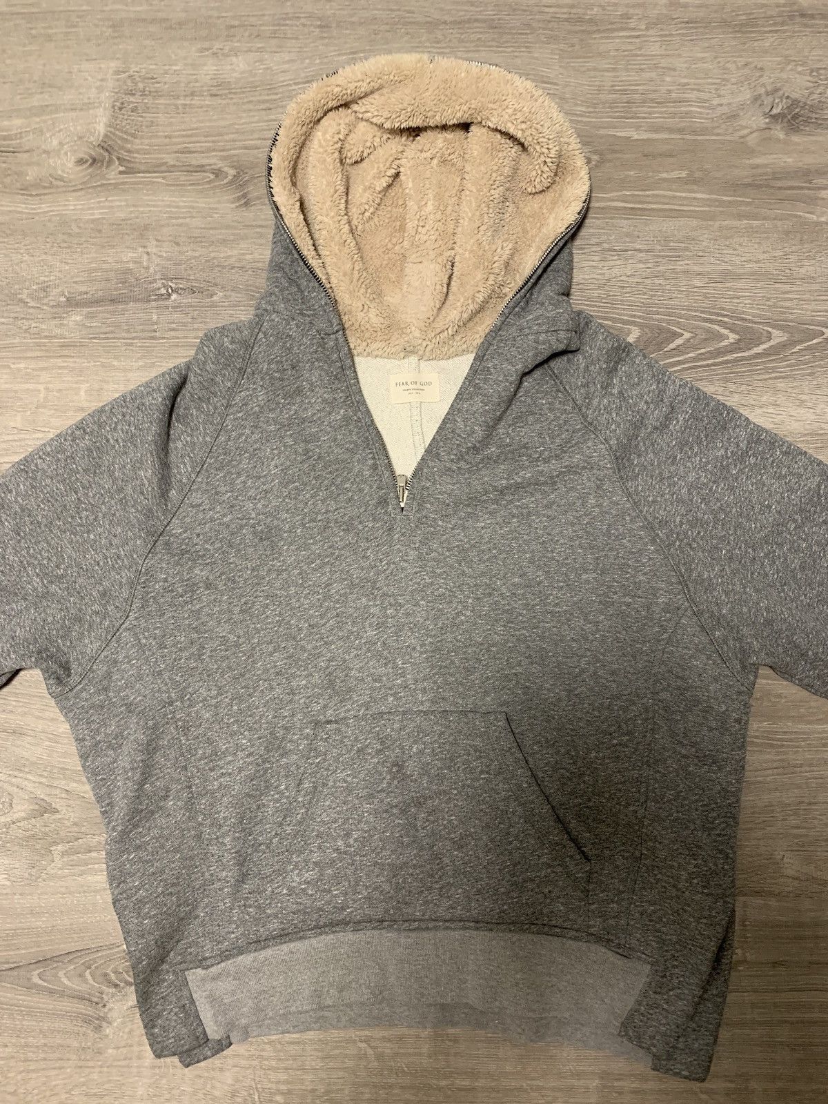 Fear of God Half Zip Sherpa Hoodie Grailed