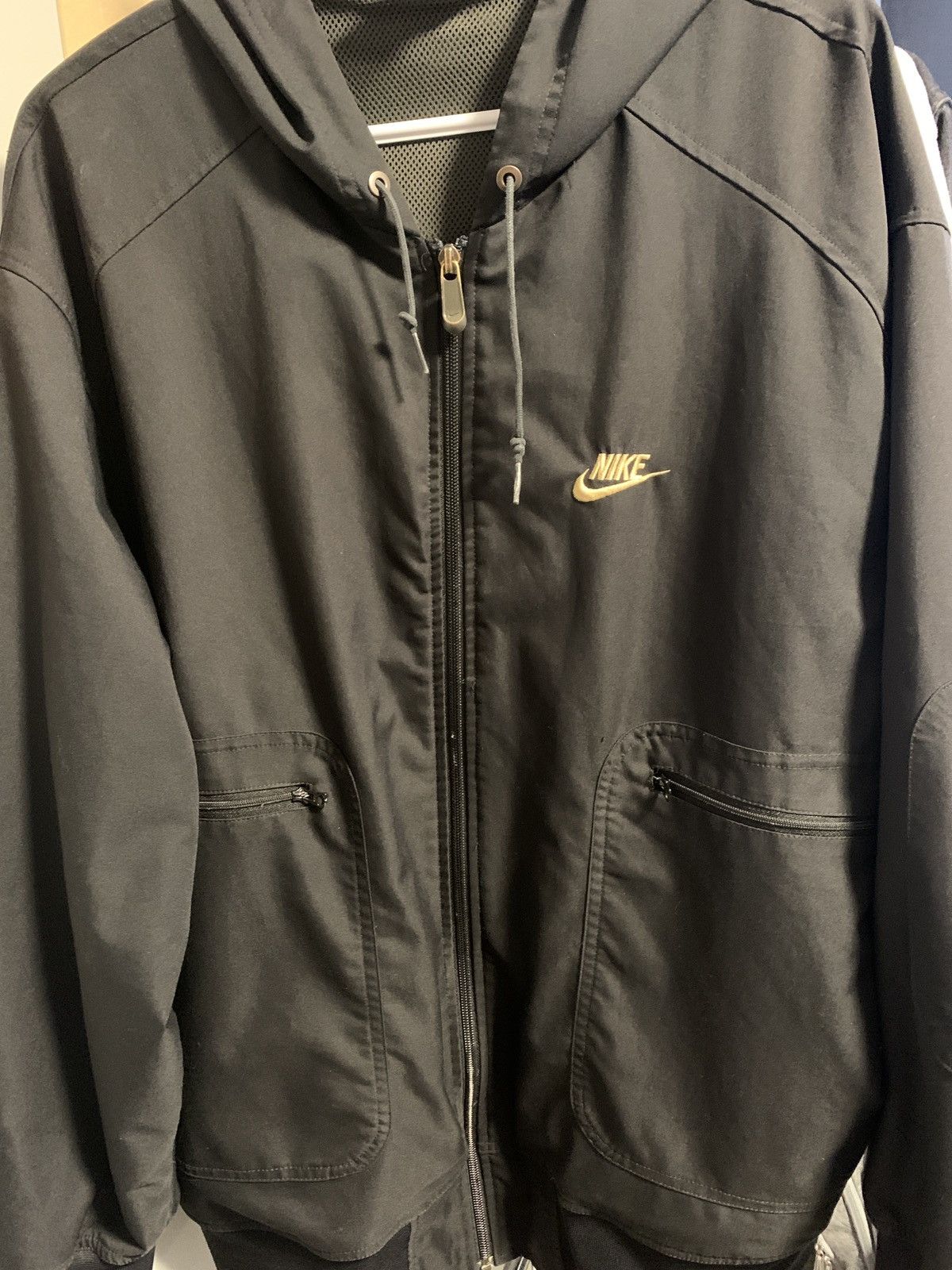 Nike Vintage Black and Gold Nike jacket Grailed
