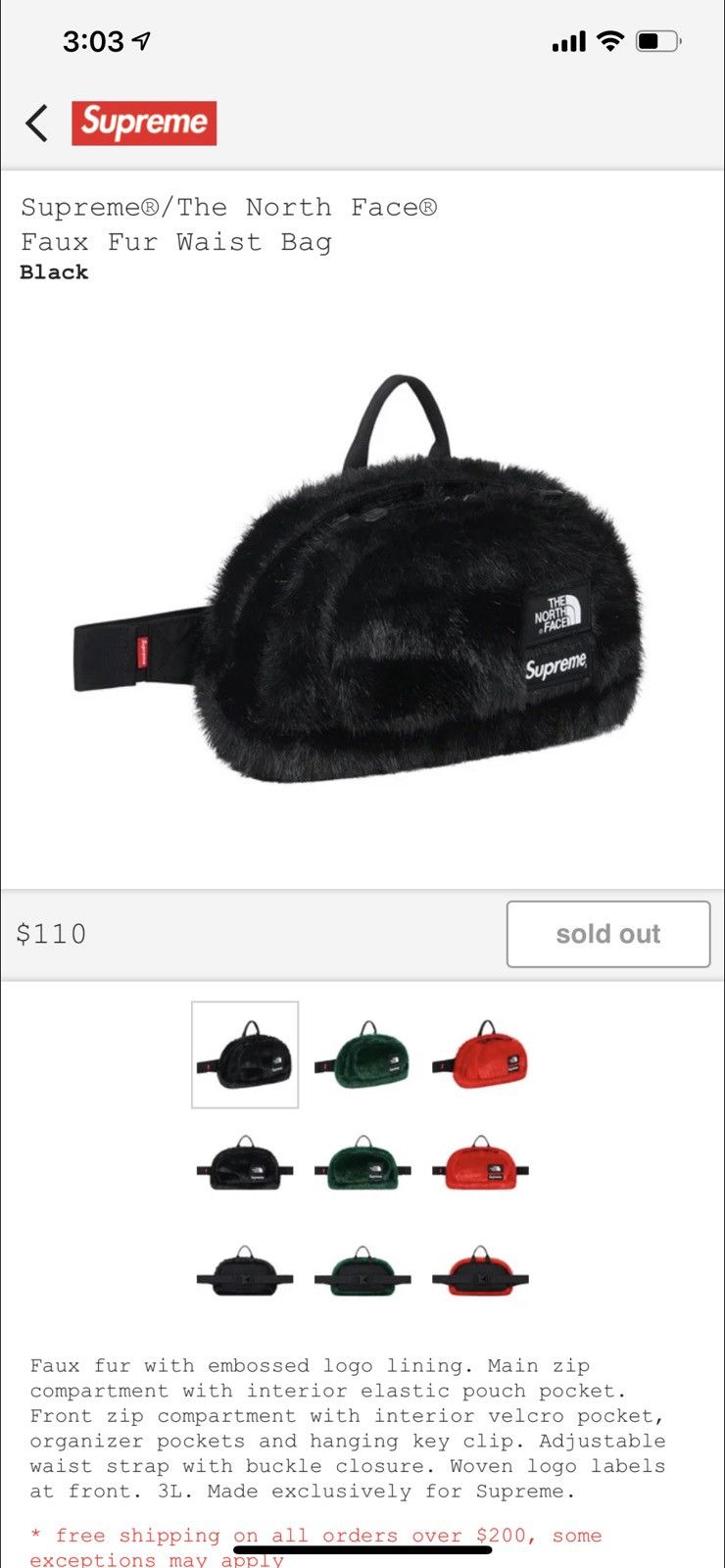 Supreme The North Face Supreme The North Face Faux Fur Waist Bag Grailed