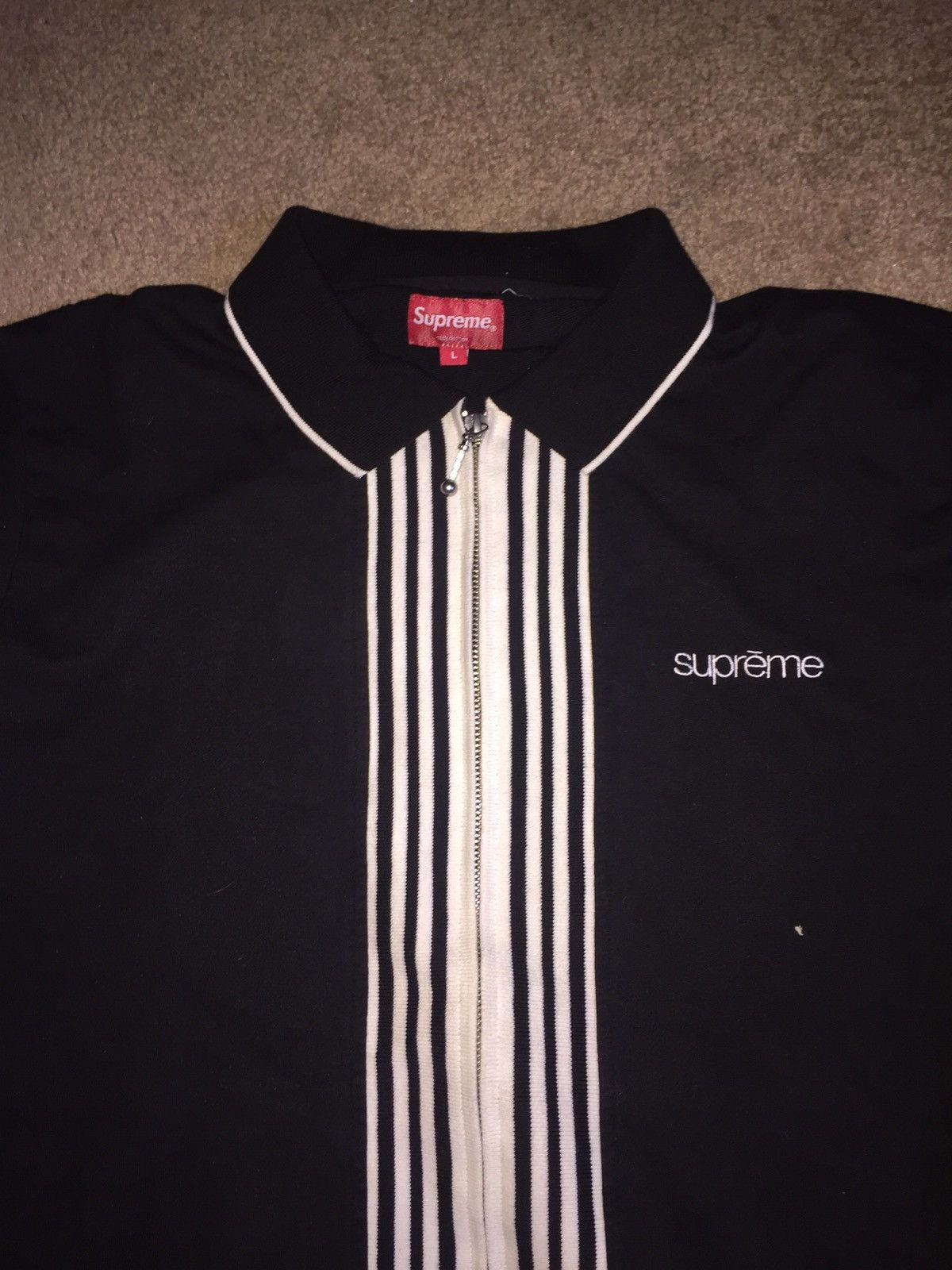 Supreme Zip Up Polo Sweater | Grailed