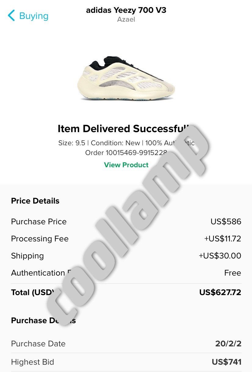 Adidas × Yeezy Yeezy Boost 700 V3 Azael Size US 9.5 / EU 42-43 - 2 Thumbnail