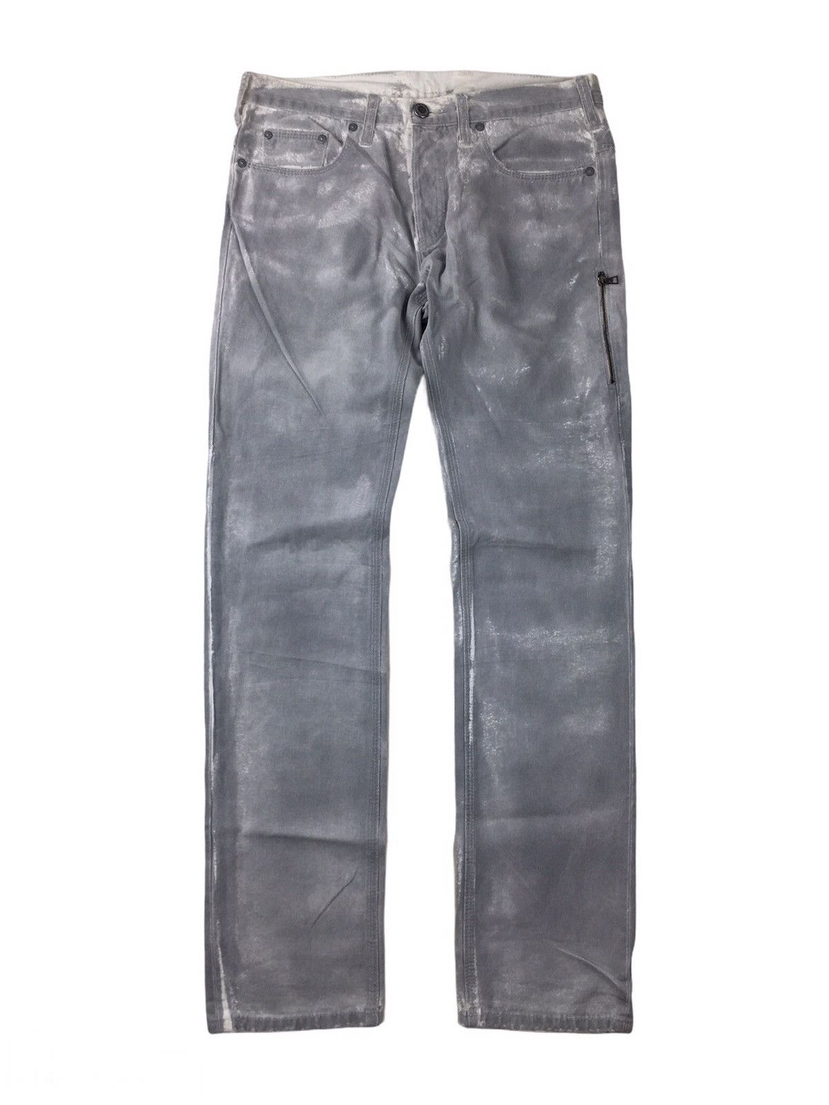 common ニールバレット　 NEIL BARRETT MA-1 Neil Barrett Neil Barrett White Faded gray Side Zipper pant | Grailed