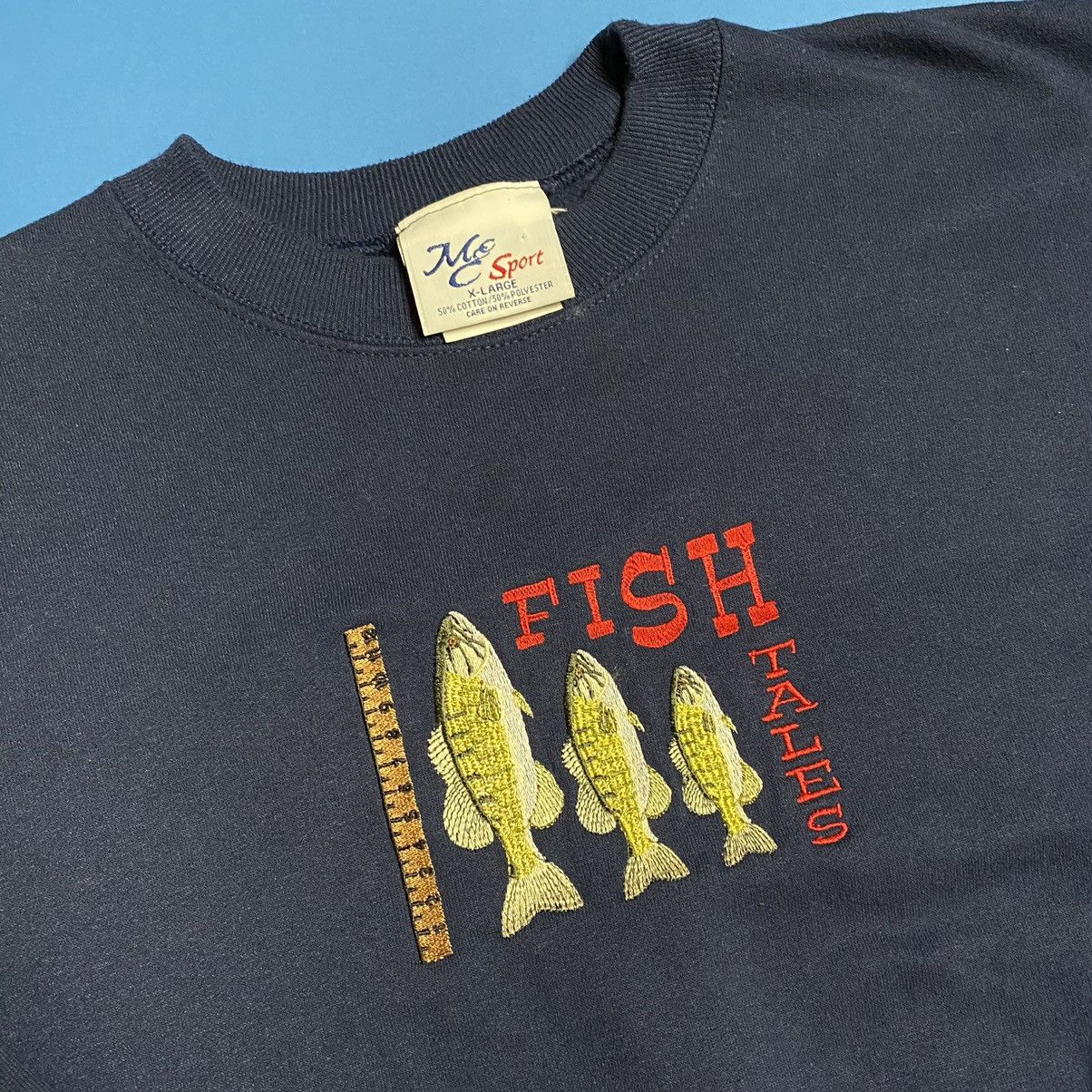 Vintage Vintage M&C Sport Fish Tales Embroidered Blue Sweatshirt XL Size US XL / EU 56 / 4 - 2 Thumbnail