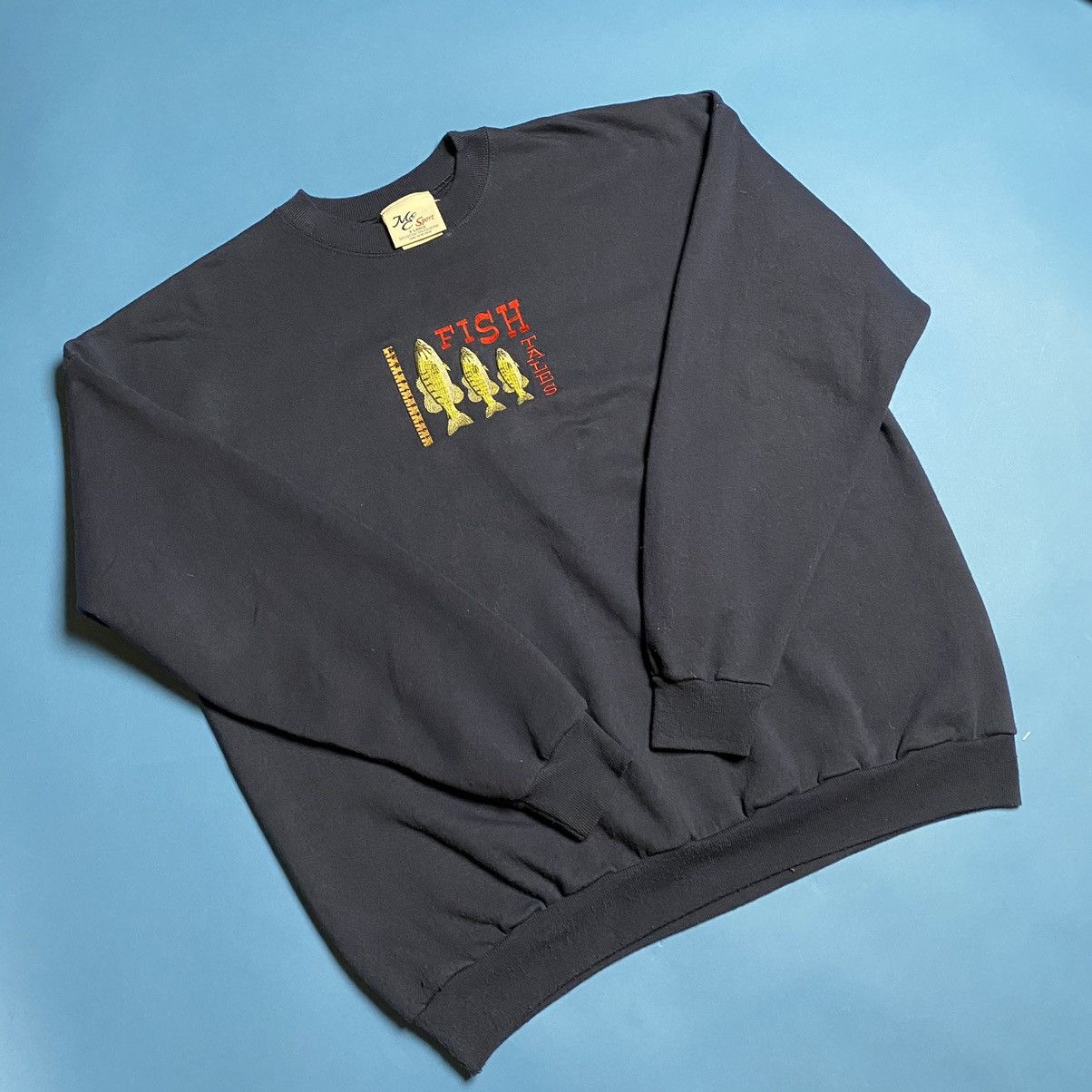 Vintage Vintage M&C Sport Fish Tales Embroidered Blue Sweatshirt XL Size US XL / EU 56 / 4 - 1 Thumbnail