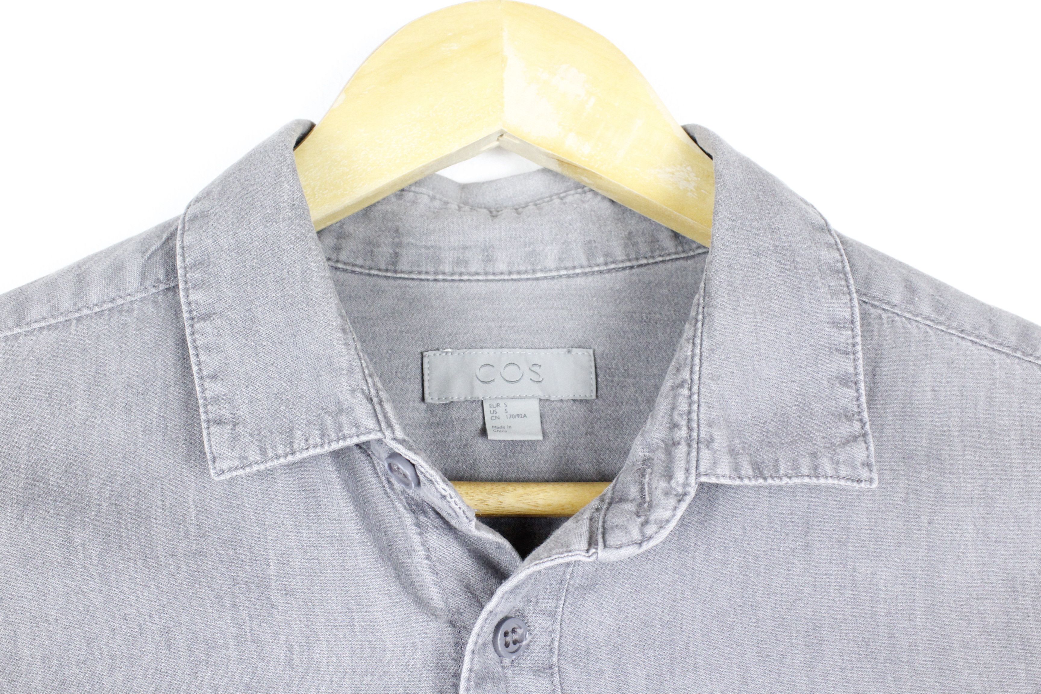 Cos COS Washed Gray Denim Long Sleeve Shirt Size US S / EU 44-46 / 1 - 3 Thumbnail