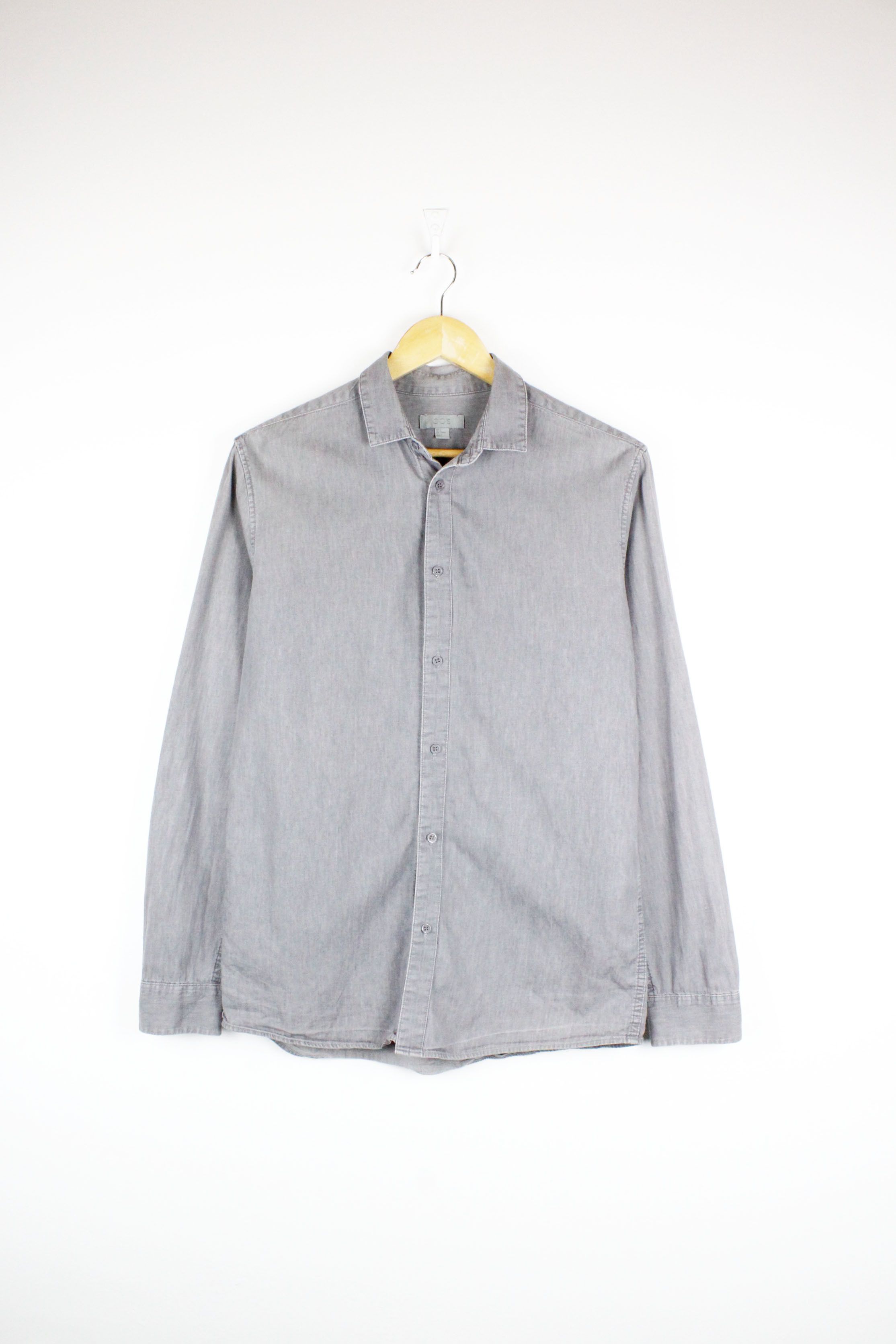 Cos COS Washed Gray Denim Long Sleeve Shirt Size US S / EU 44-46 / 1 - 1 Thumbnail