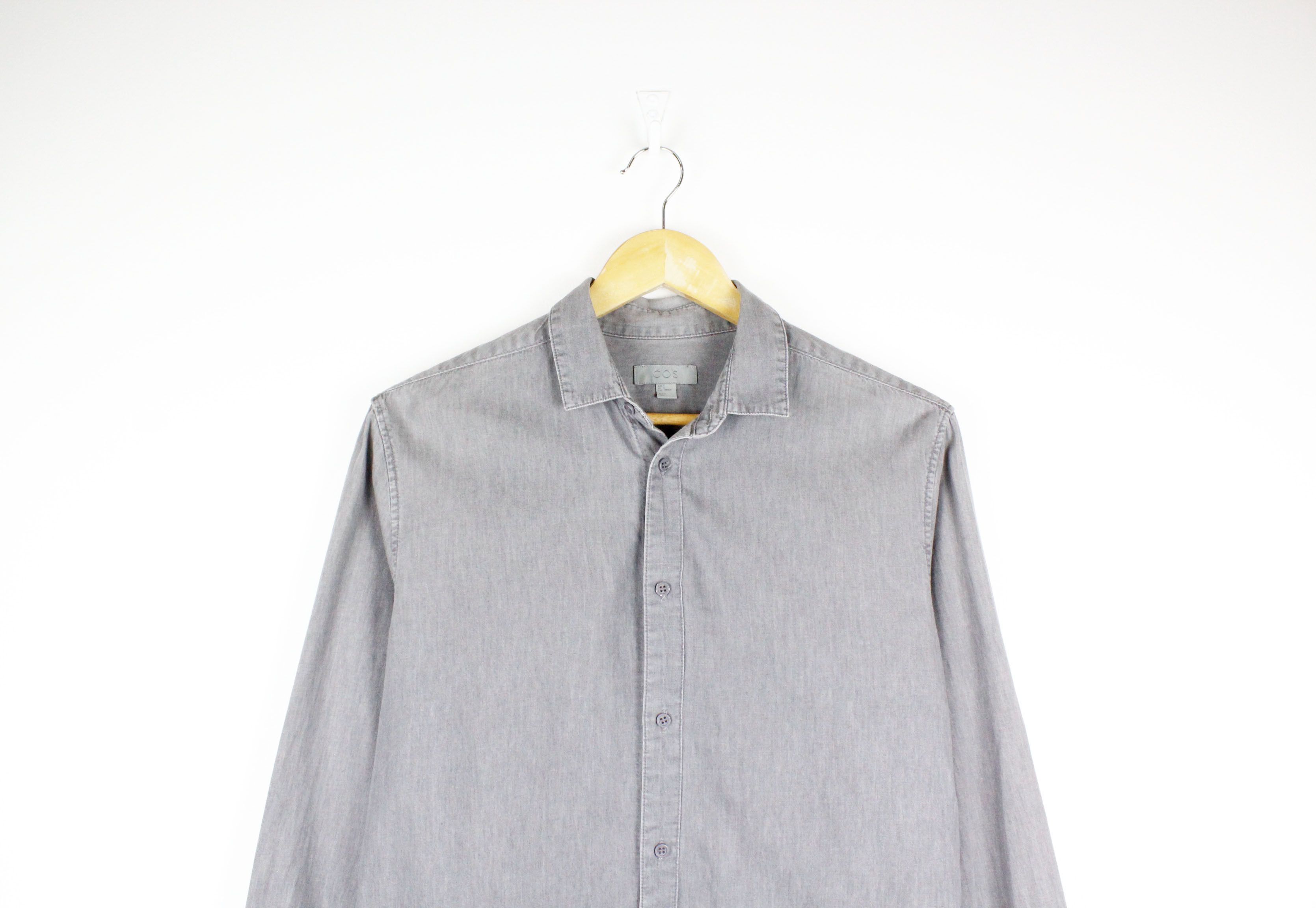 Cos COS Washed Gray Denim Long Sleeve Shirt Size US S / EU 44-46 / 1 - 2 Thumbnail