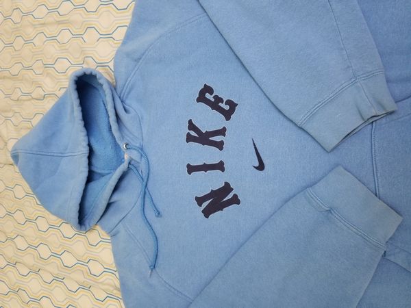 Nike Vintage Nike Center Swoosh Spellout Hoodie Baby Light Blue Size US XL / EU 56 / 4 - 1 Preview