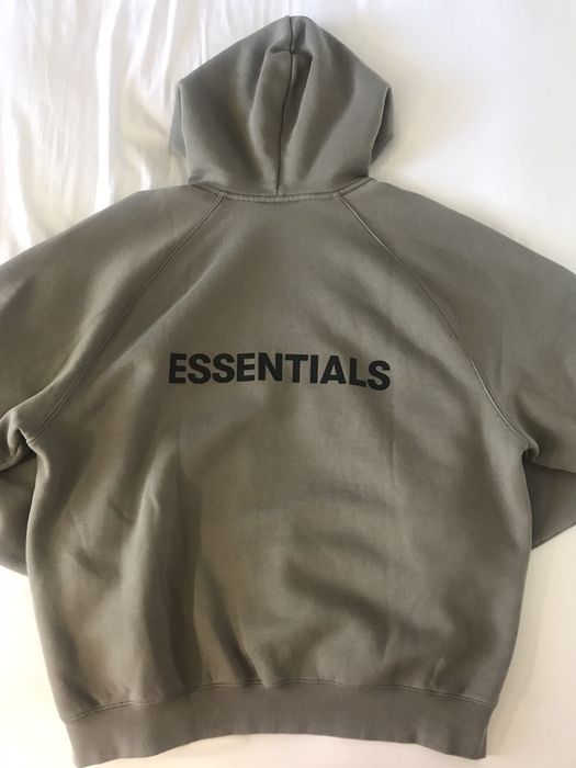 Fear of God Essentials 3D Silicon Applique Full Zip Up Hoodie Gray  Flannel/Charcoal