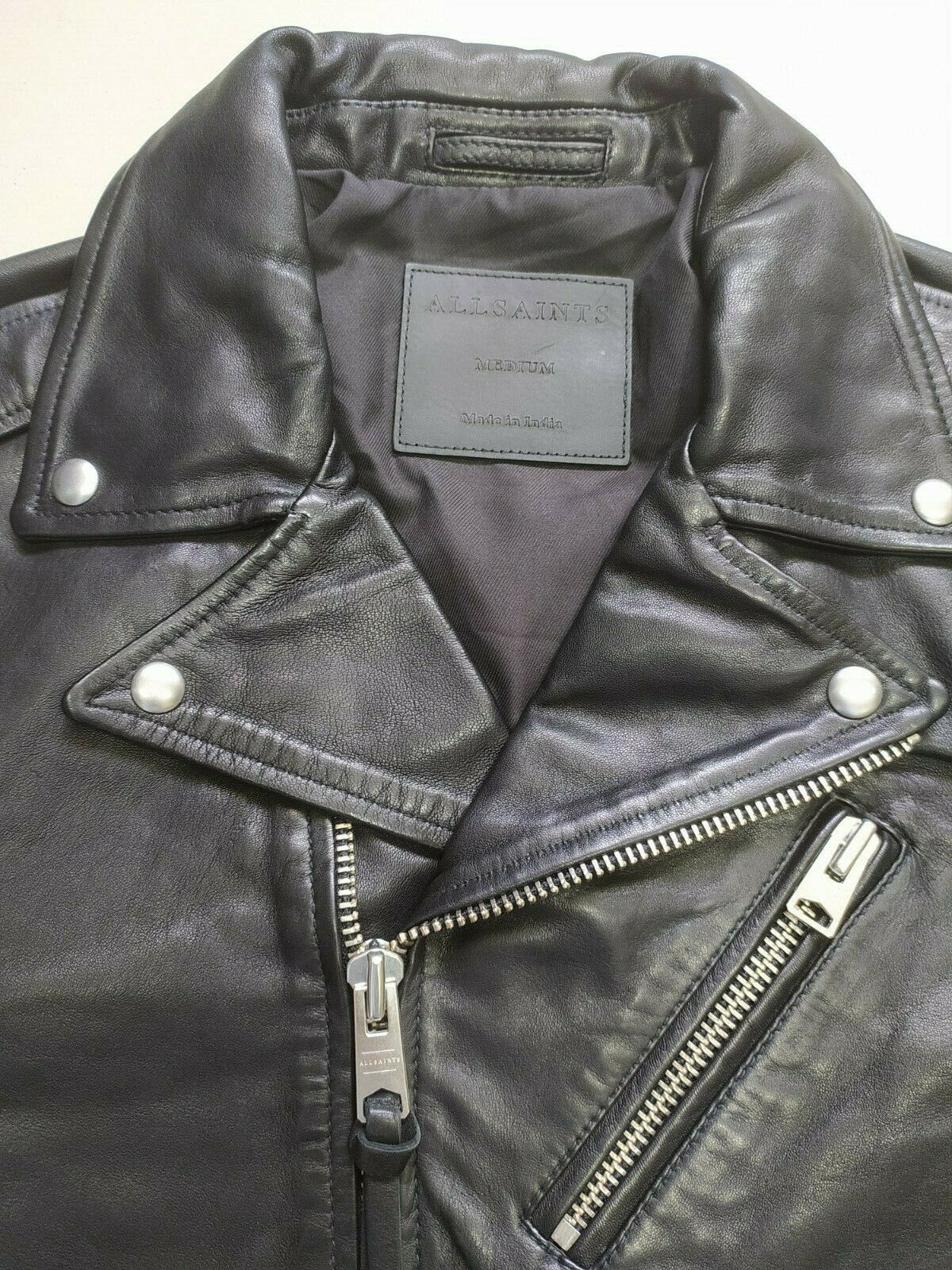 Allsaints ALLSAINTS RIGG LEATHER BIKER JACKET $490 new with defects Size US M / EU 48-50 / 2 - 3 Thumbnail