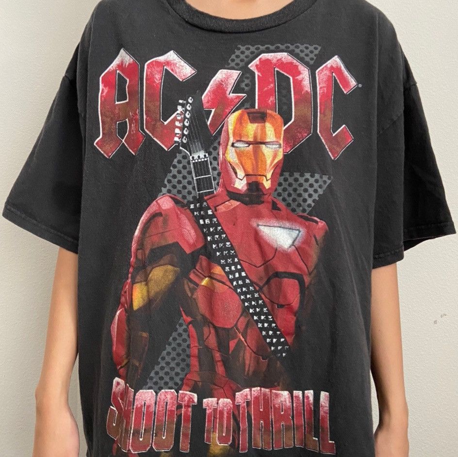 Vintage Vintage ACDC Iron Man Graphics Black Tee Shirt | Grailed