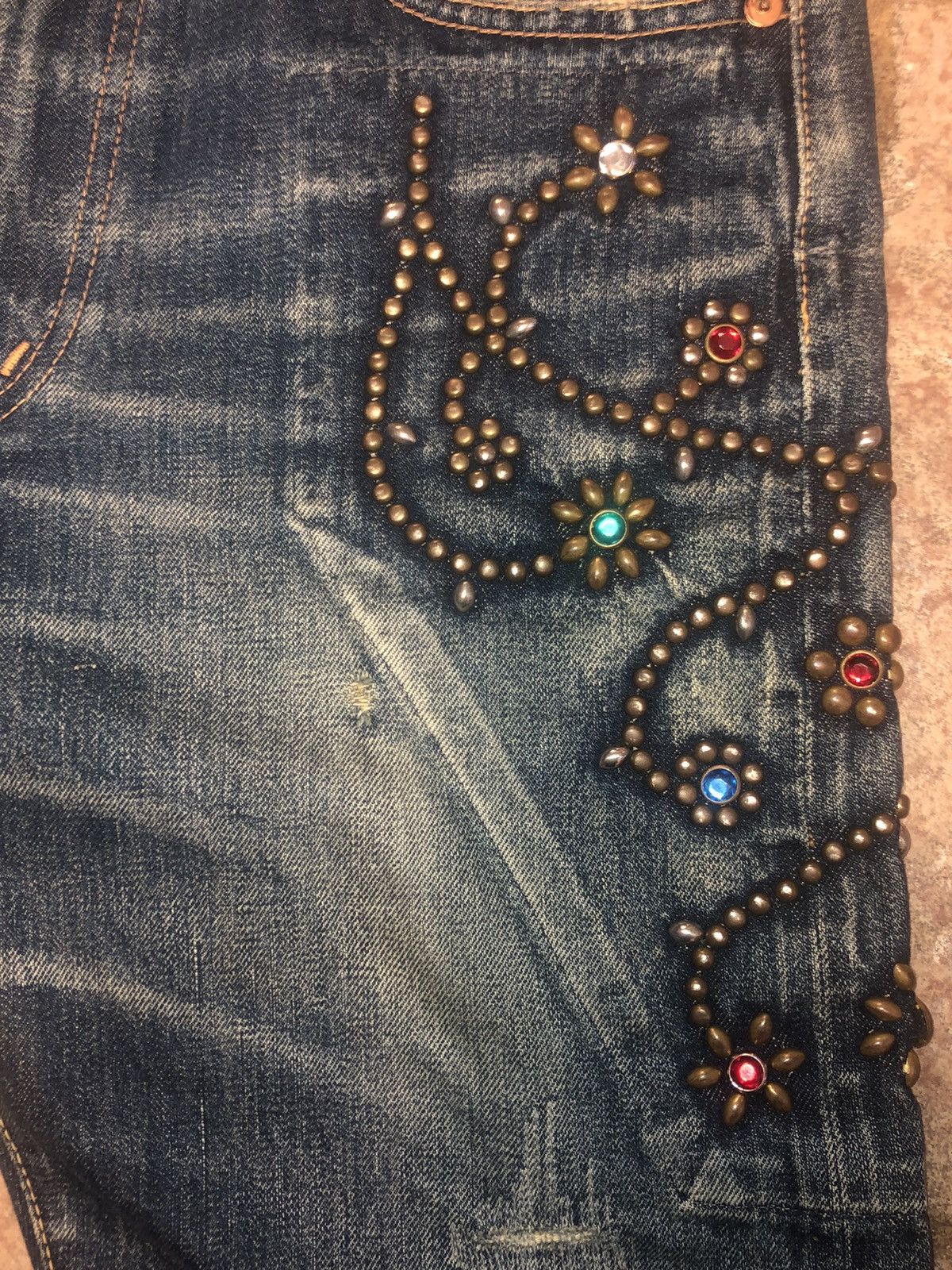 Kapital 1/1 Kapital gemstone studded gem denim jeans FINAL DROP | Grailed