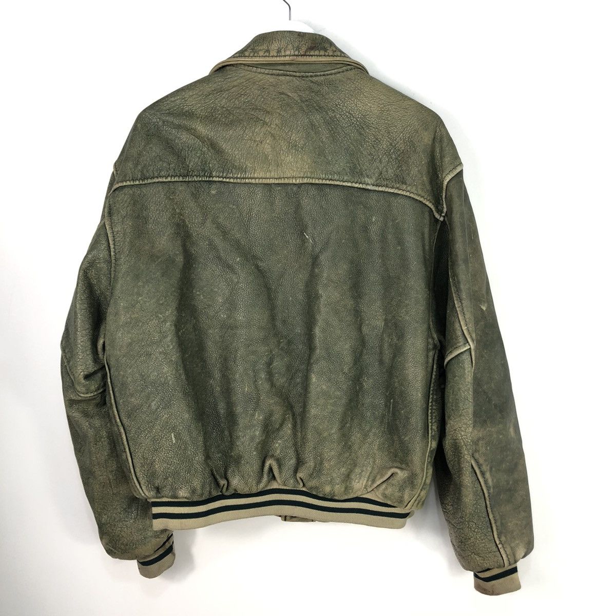 NFL Vintage Redskins Paris Green Leather Varsity Baseball Jacket Size US XL / EU 56 / 4 - 3 Thumbnail