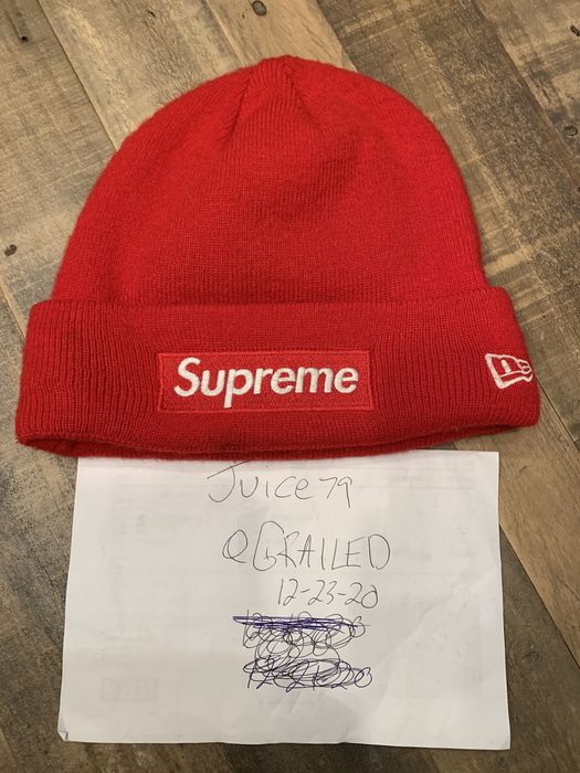 Supreme x new era box hot sale logo beanie