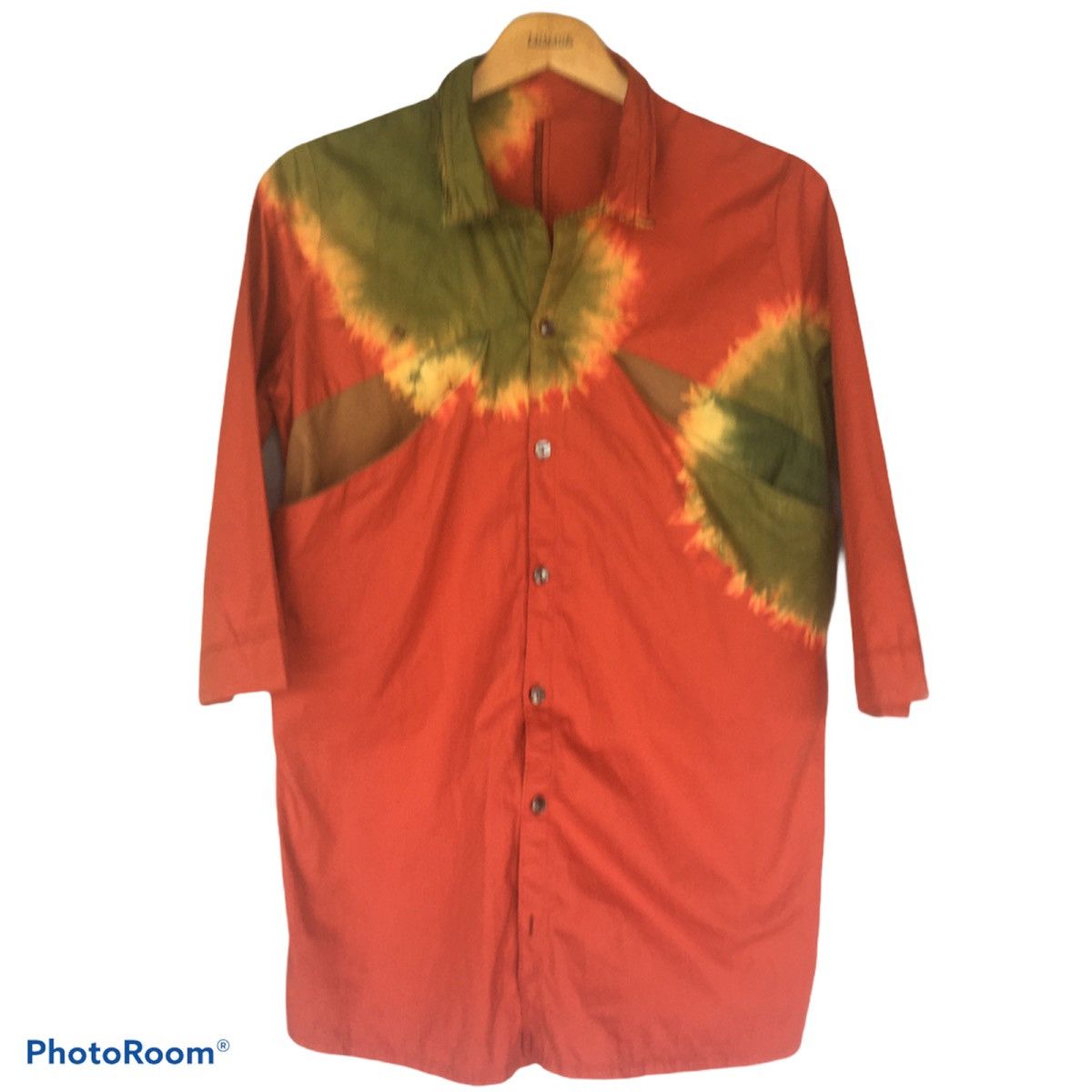 Vintage Vintage Japan Traditional Tie Dye Quater Sleeve Button Shirt Size US M / EU 48-50 / 2 - 1 Thumbnail