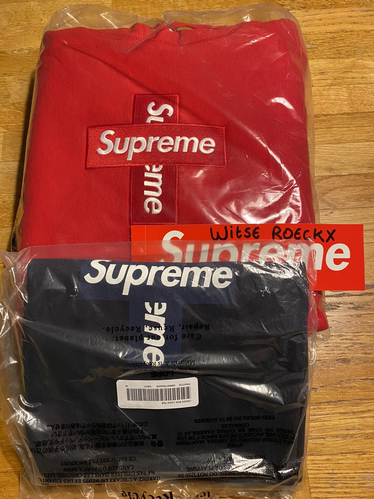 Supreme Supreme Cross Box logo Hoodie Red Medium | Grailed