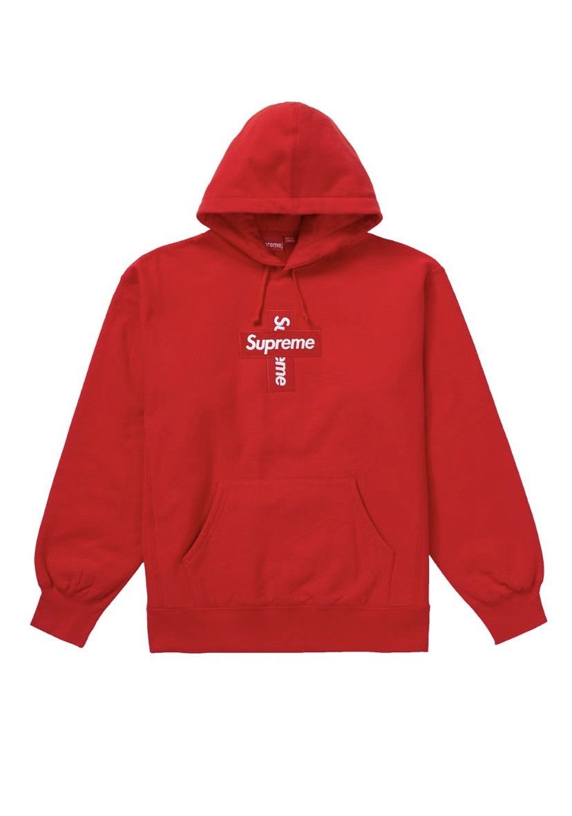 Supreme cross box logo outlet hoodie Navy small