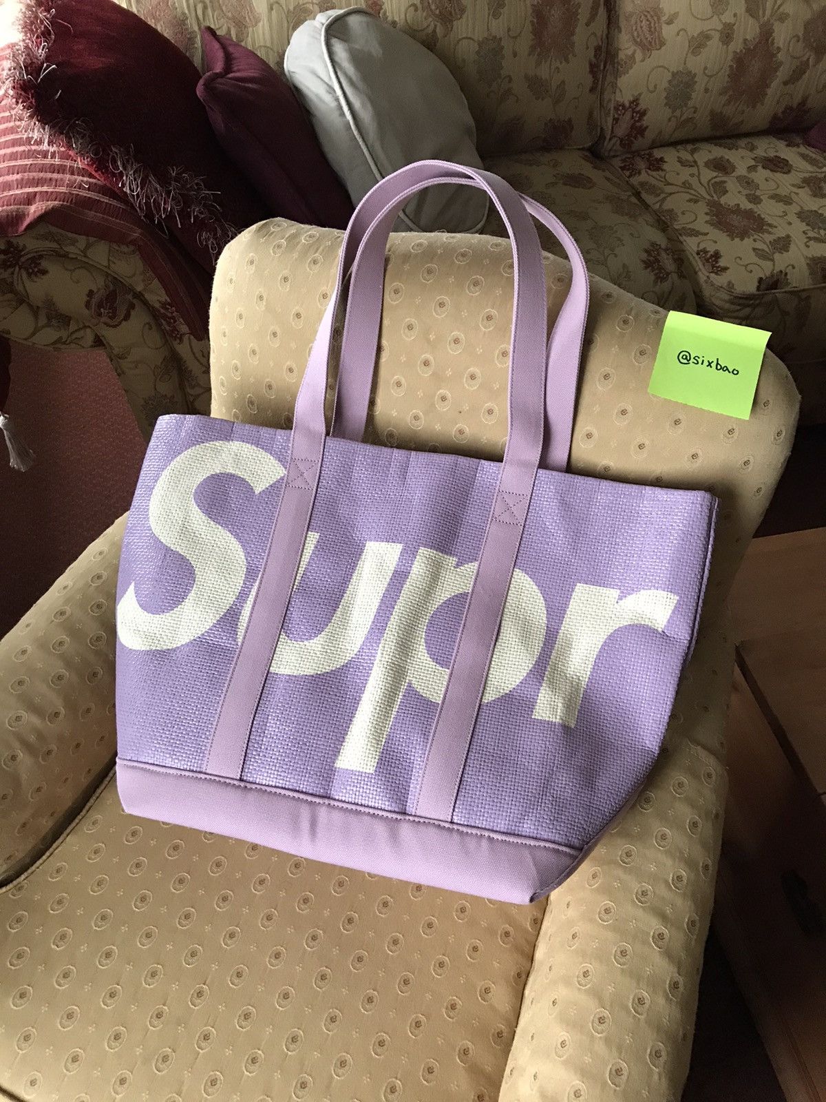 supreme raffia tote purpleメンズ - トートバッグ