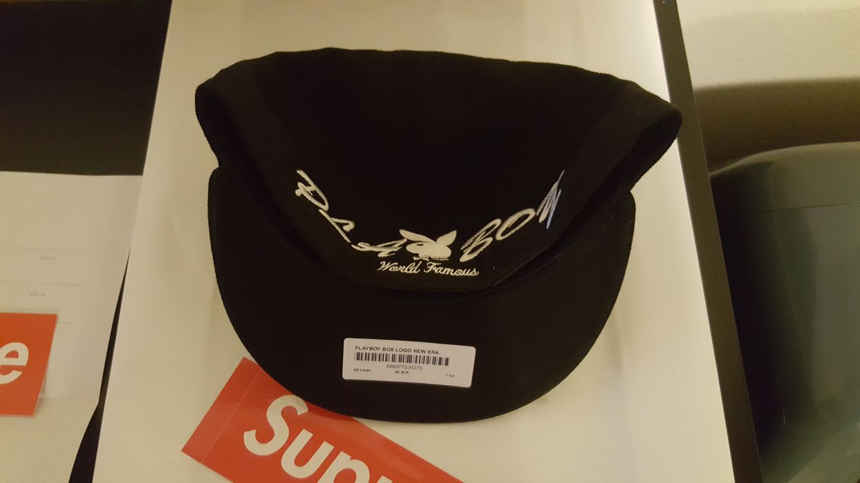 Supreme Supreme Playboy fitted 7.5 Box Logo Hat | Grailed