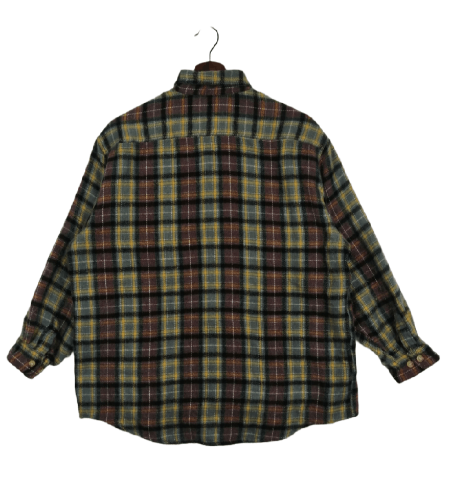 Flannel × Peanuts × Vintage Vintage!! Peanut Snoopy Flannel Checked Button Up Size US L / EU 52-54 / 3 - 2 Thumbnail