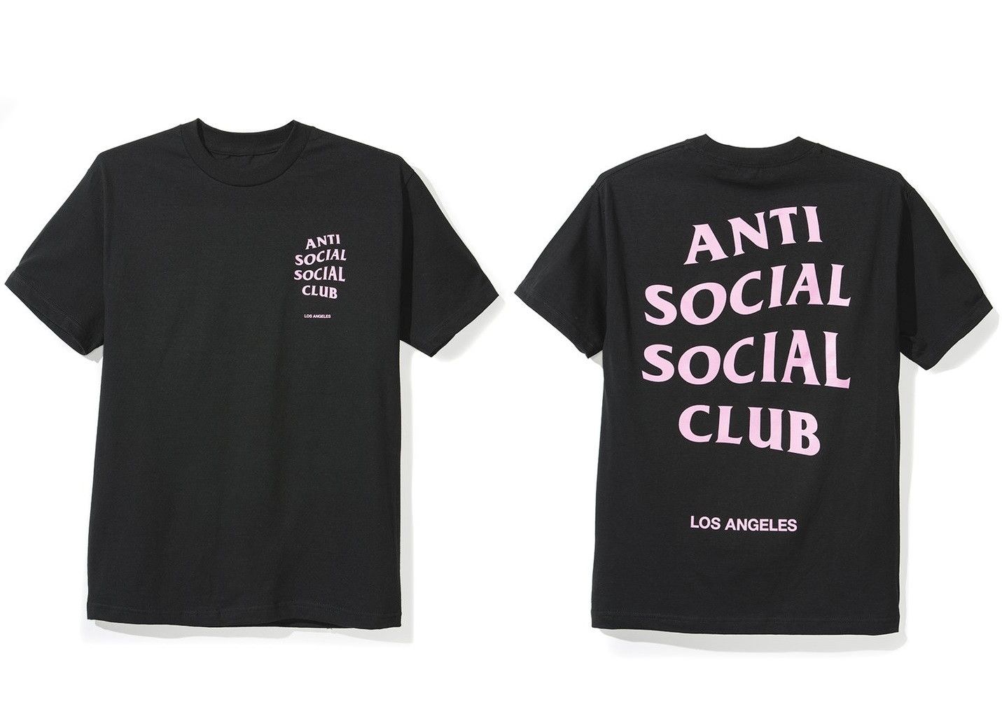 Anti Social Social Club DS ASSC Pink Logo Los Angeles LA city black Tee in hand Size US XL / EU 56 / 4 - 1 Thumbnail