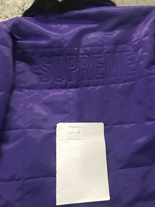 Supreme quilted cordura hot sale lined jacket purple