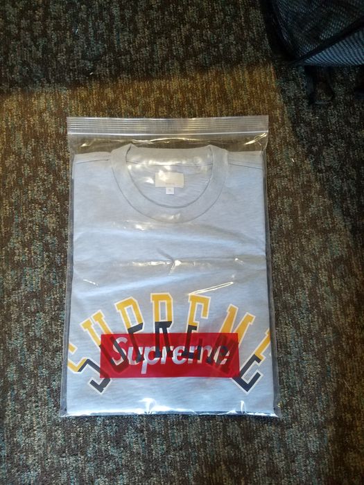 Supreme curve best sale logo tee