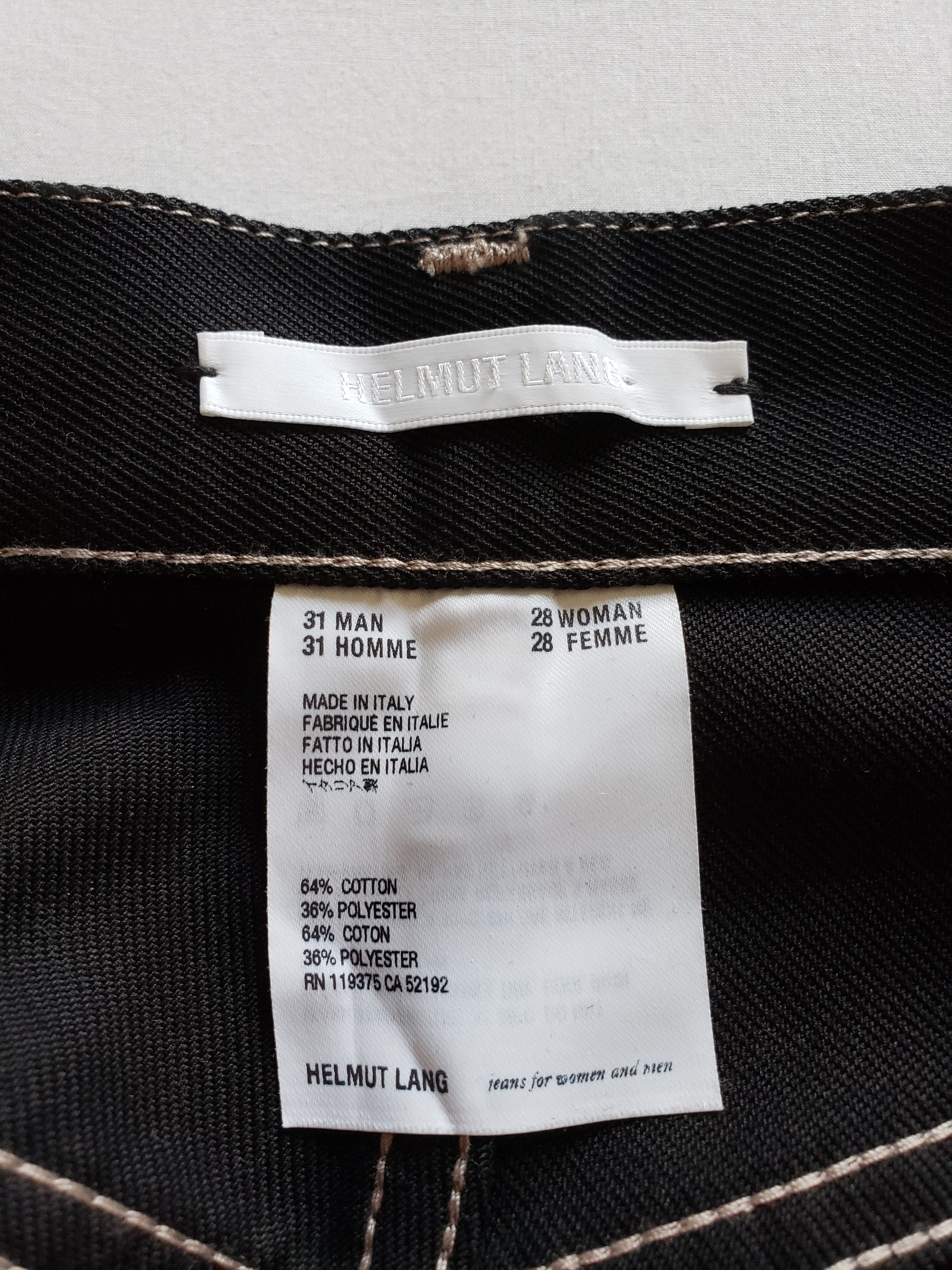Helmut Lang H.L $450 Contrast Black Jeans Size US 31 - 8 Thumbnail