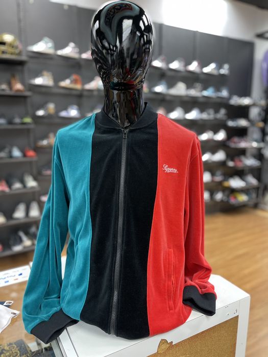 Supreme velour zip up best sale jacket black