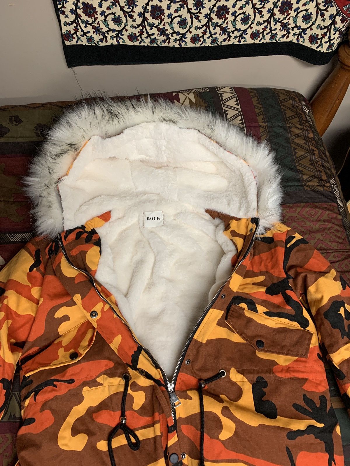 Japanese Brand ONE OF A KIND Orange Camo Parka Grailed