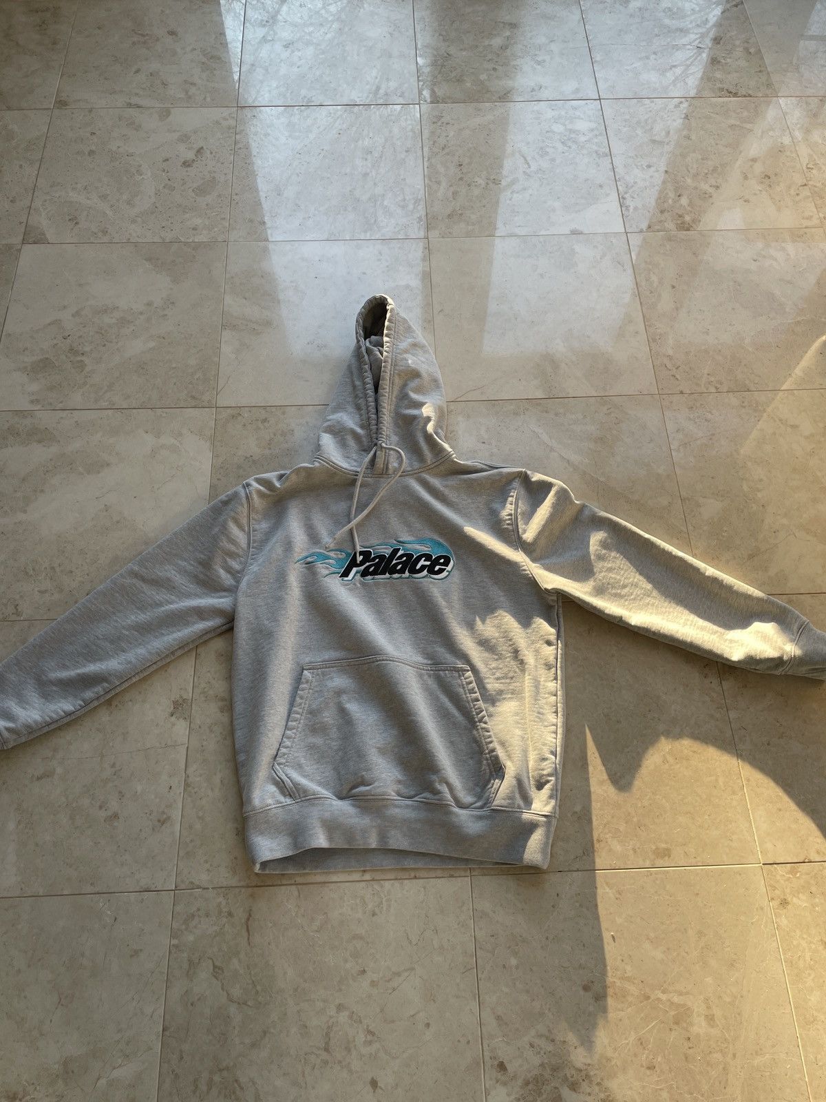 Palace Palace P-Flames Hood Grey Marl | Grailed