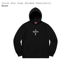 Supreme Cross Box Logo Hoodie Black | Grailed