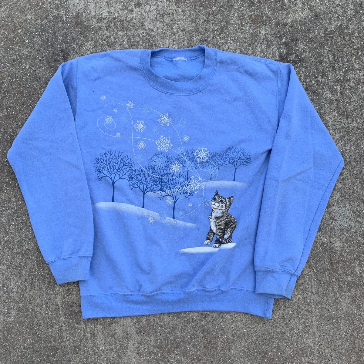 Vintage Vintage 90s snowflake cat all over snowflake animal Crewneck Size US S / EU 44-46 / 1 - 1 Thumbnail