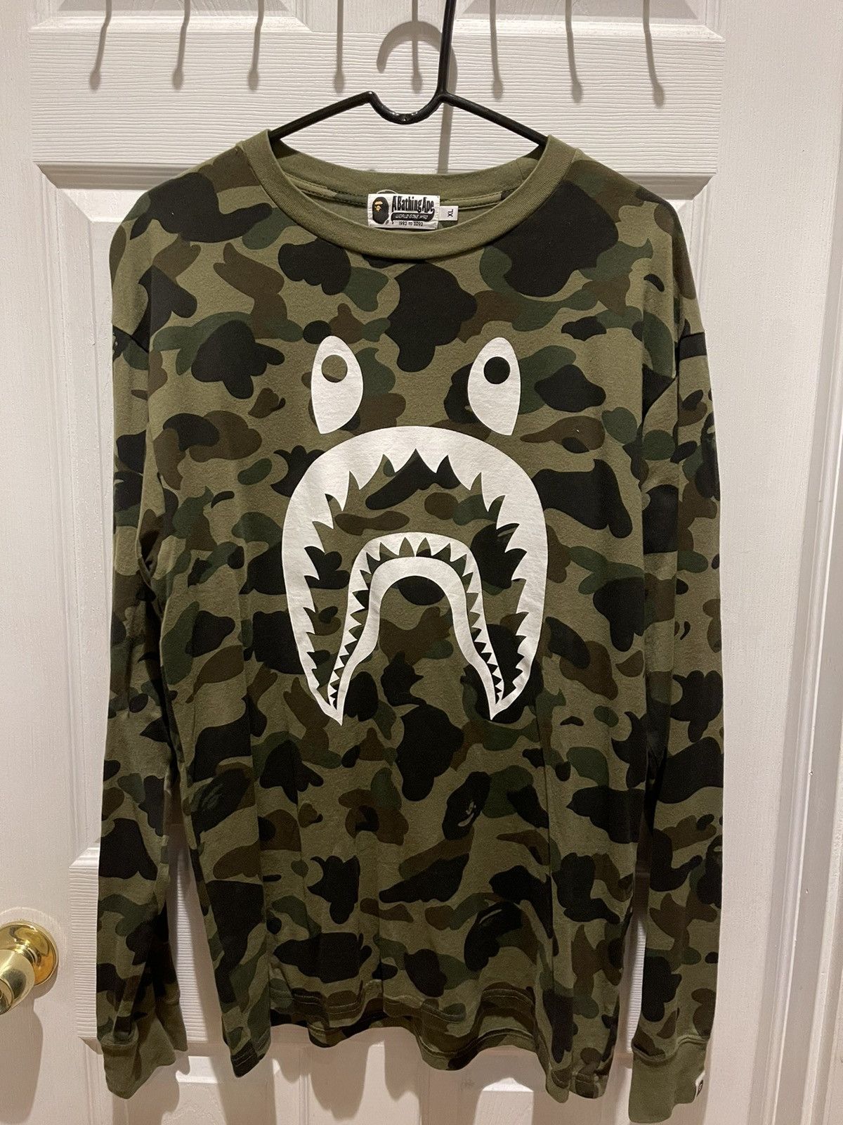 BAPE 1st Camo Shark Long Sleeve - Green Camo