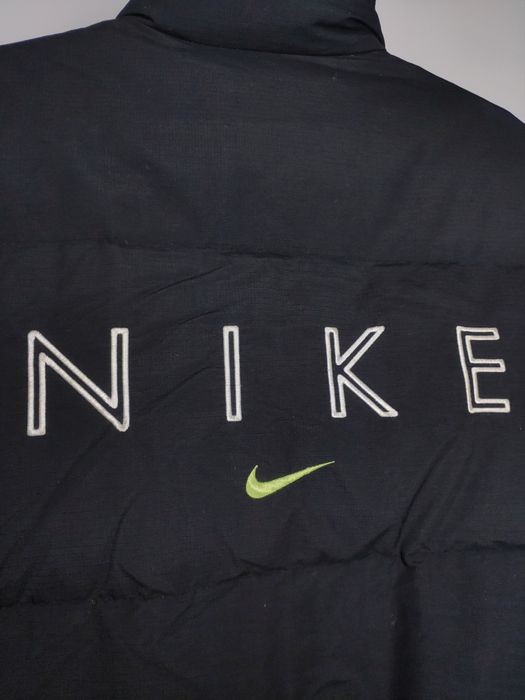 Nike Nike vintage spellout puffer jacket 90s rare black neon | Grailed