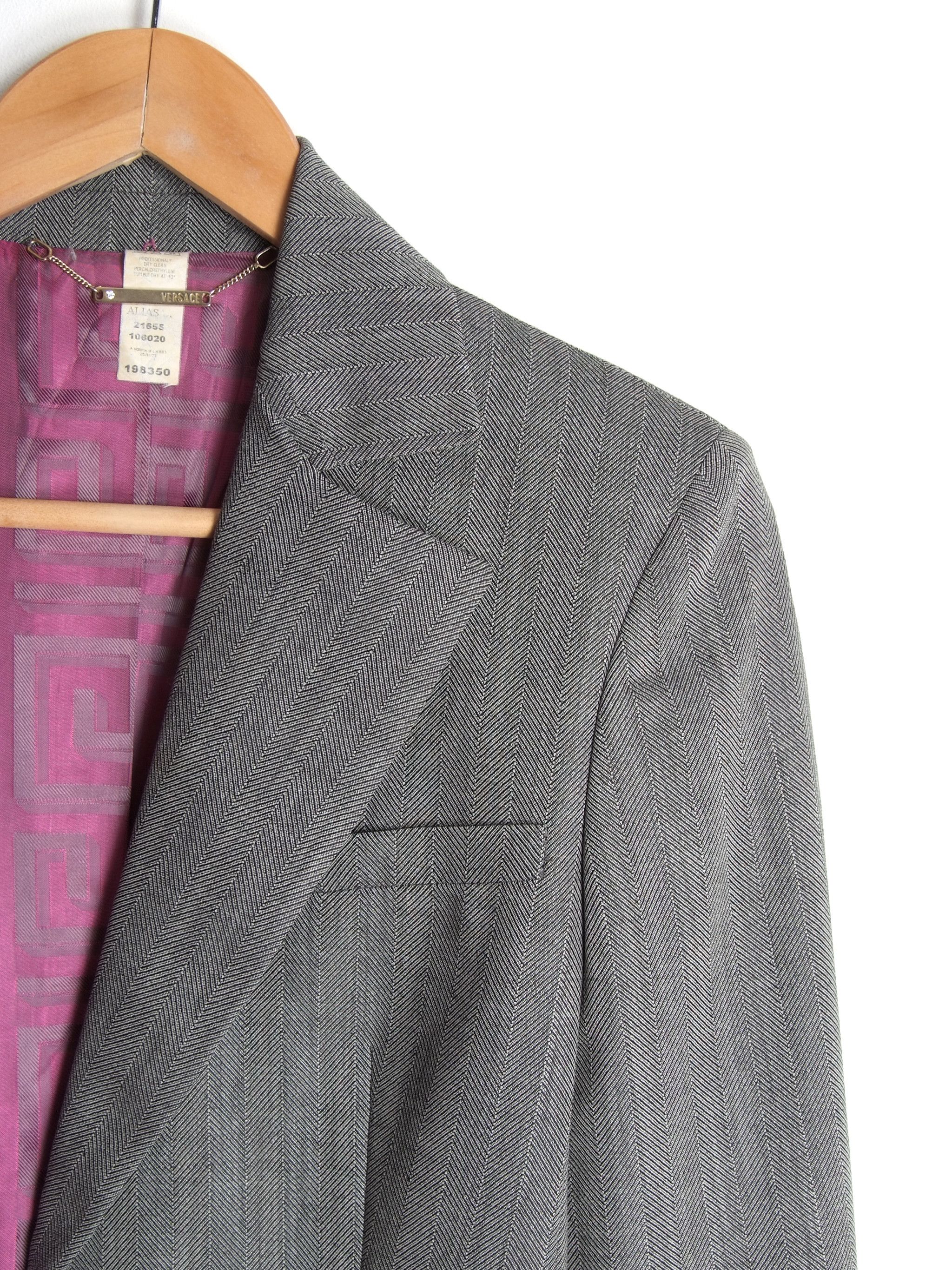 Versace Vintage 90's Gianni Versace Couture Wool Pantsuit Set Size S / US 4 / IT 40 - 8 Thumbnail