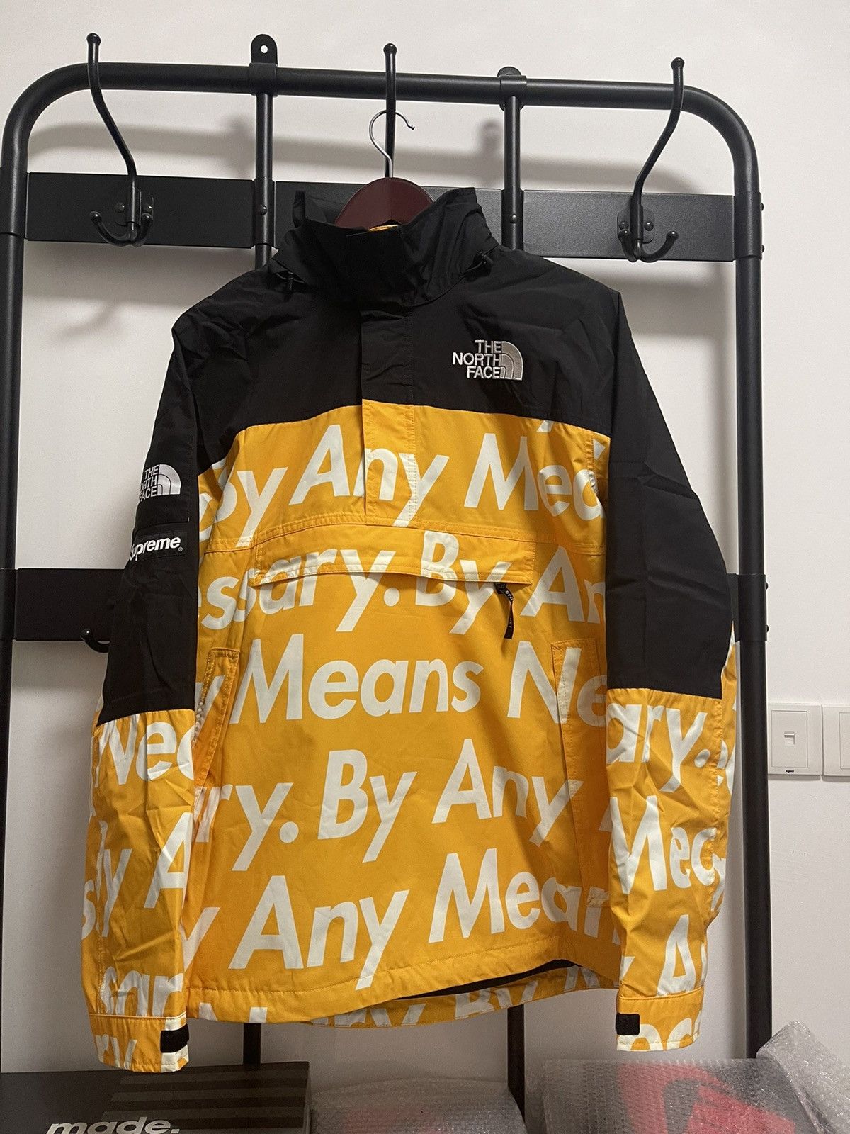 SUPREME THE NORTH FACE BY ANY MEANS MOUNTAIN JACKET YELLOW L FW15 TNF