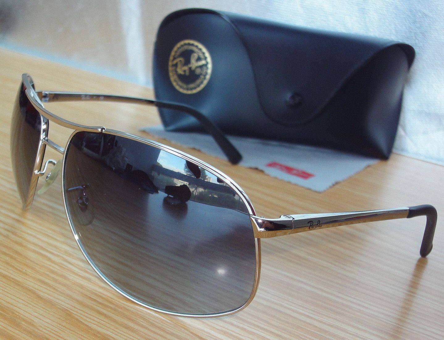 RayBan RAY BAN RB 3387 Aviator Chrome 67mm gradt.lenses sunglasses