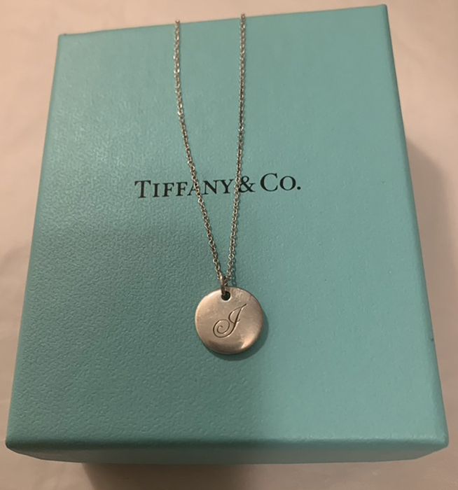 Tiffany notes alphabet sales disc charm pendant