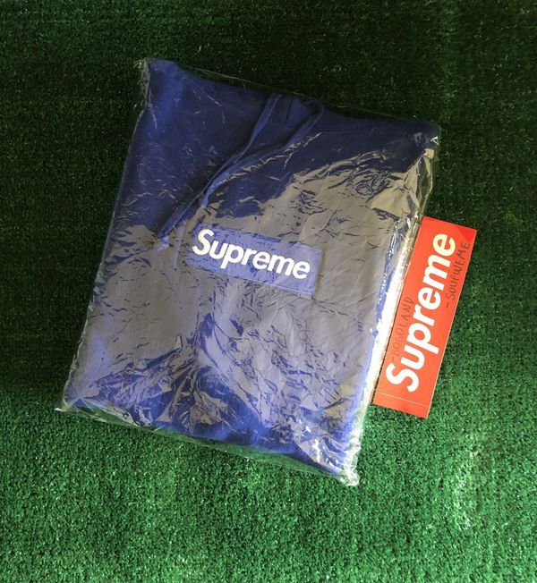 Supreme royal blue box logo hoodie hot sale