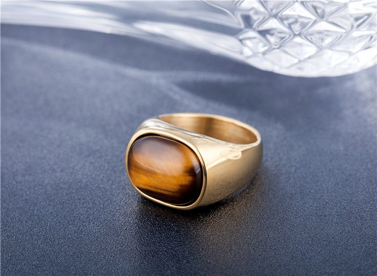 Jewelry Tiger Eye Gemstone Gold Ring size 9 Size ONE SIZE - 1 Thumbnail