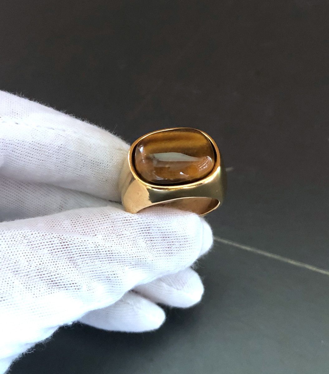 Jewelry Tiger Eye Gemstone Gold Ring size 9 Size ONE SIZE - 2 Thumbnail