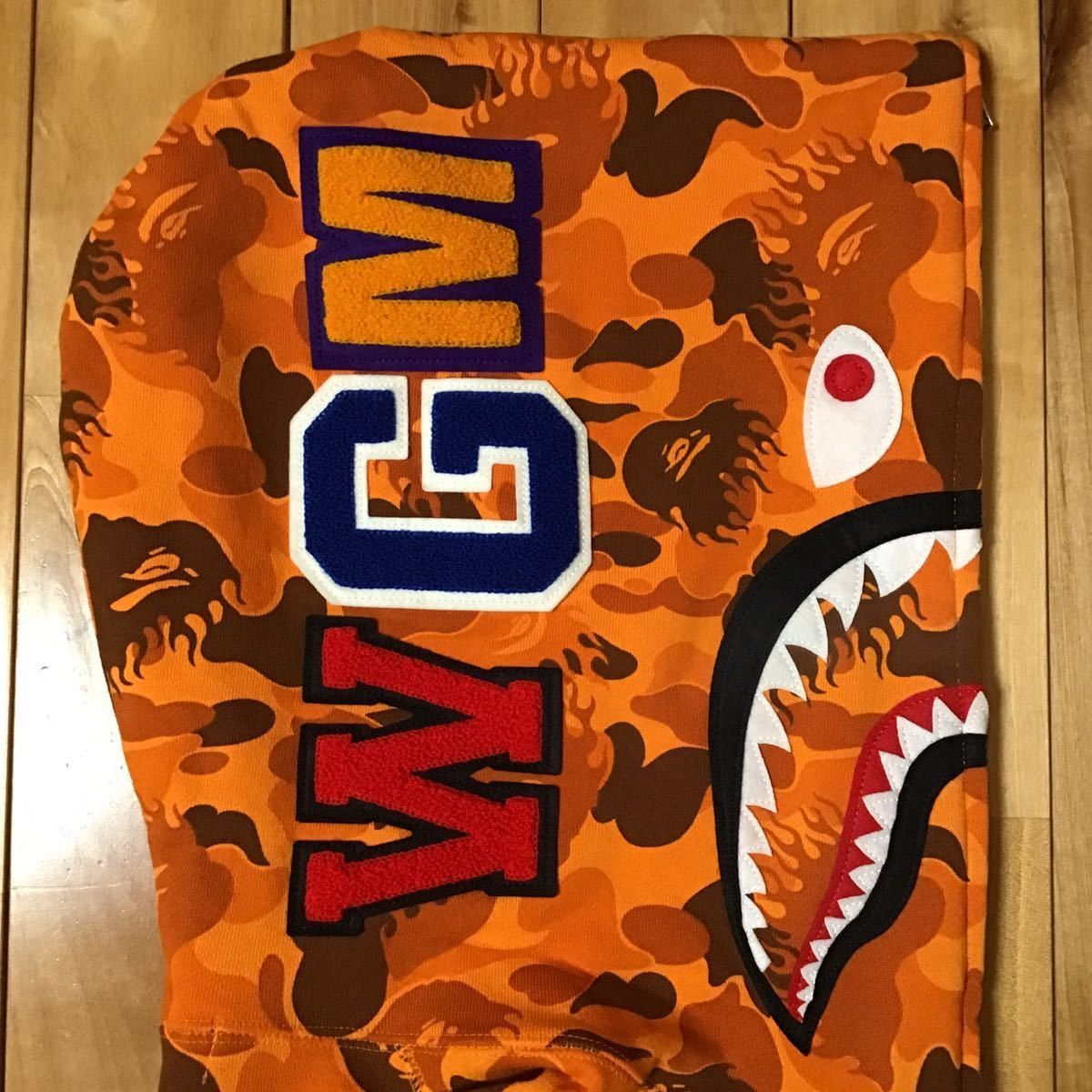 Bape BAPE Mook Limited Fire Camo Shark full zip Hoodie Orange Size US XL / EU 56 / 4 - 3 Thumbnail