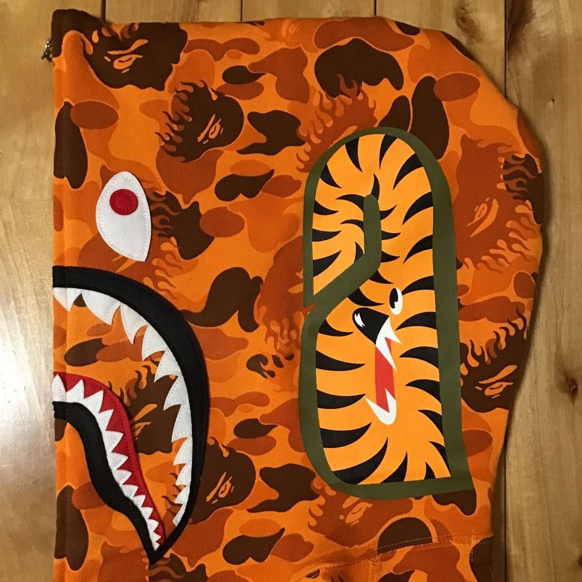 Bape BAPE Mook Limited Fire Camo Shark full zip Hoodie Orange Size US XL / EU 56 / 4 - 4 Thumbnail