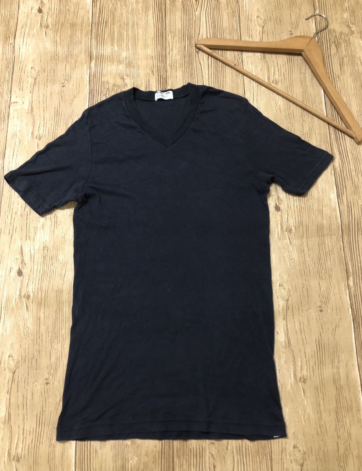Helmut Lang V Neck Shirt Plain Stretch Body Fit
