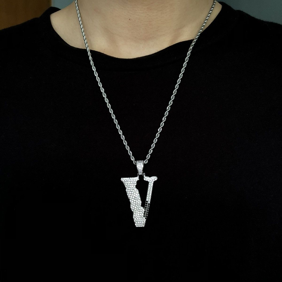Vlone Vlone Custom Iced Out Necklace Grailed